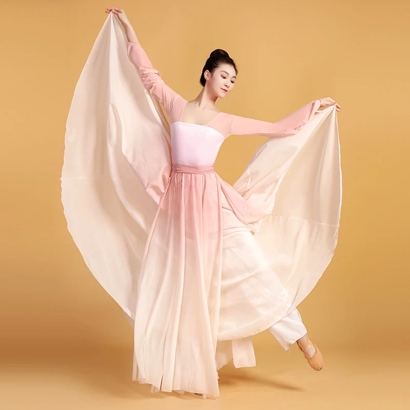 Classical Dance Costume Practice Clothes Performance Costumes Elegant Fairy National Hanfu Dance Wear Yangko Folk Dance Dress