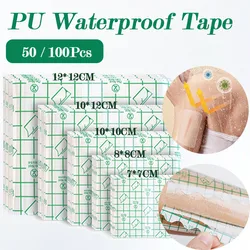 50/100 Pcs Medical Fixed Tape Catheter Fixing Pu Film Wound Waterproof and Bacterial Isolation Swimming Private Waterproof Patch