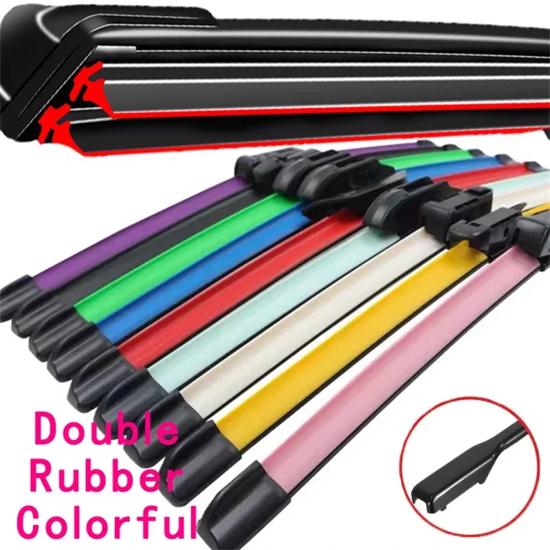 Colorful Vatl5.1. Car Windshield Wiper blades Universal Soft Double layer Rubber Frameless Bracketless 16\