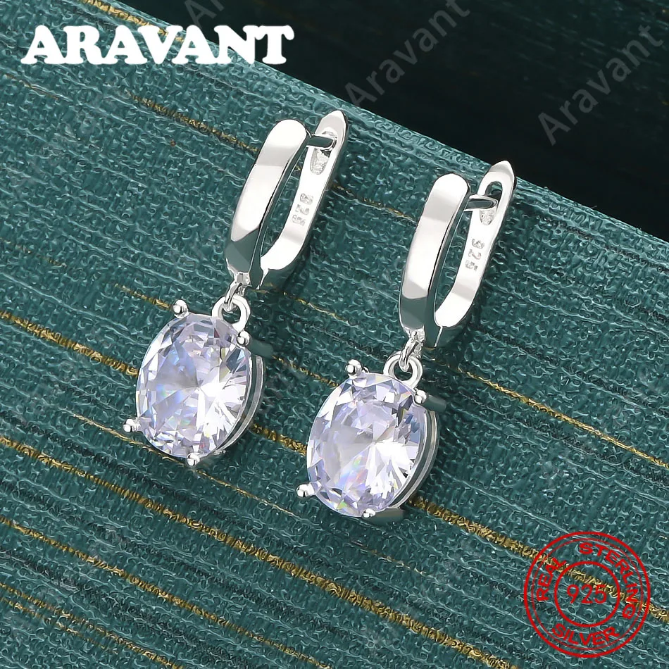 925 Sterling Silver Five-Color Round Zircon Earrings For Women, Commuter Accessories, Christmas Gifts, Jewelry