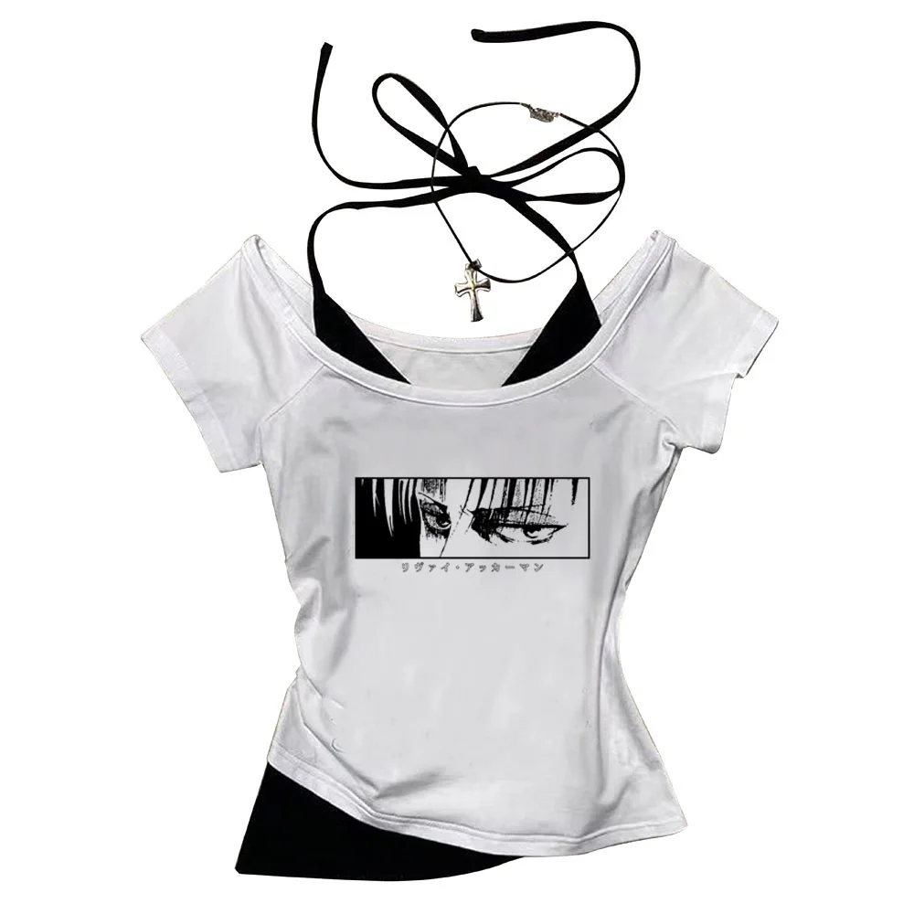 Attack on Titan crop top Slim Fit Cute babydoll Streetwear 2025 coquette 2000s cute Aesthetic girls clothes