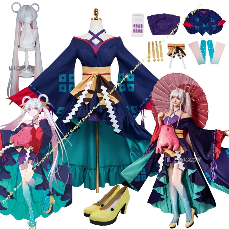 

Cosmic Princess Kaguya Costume Tsukimi Yachiyo Cos Costume Complete Set With Clothes,Wigs,Shoes High Quality Play Role Clothes