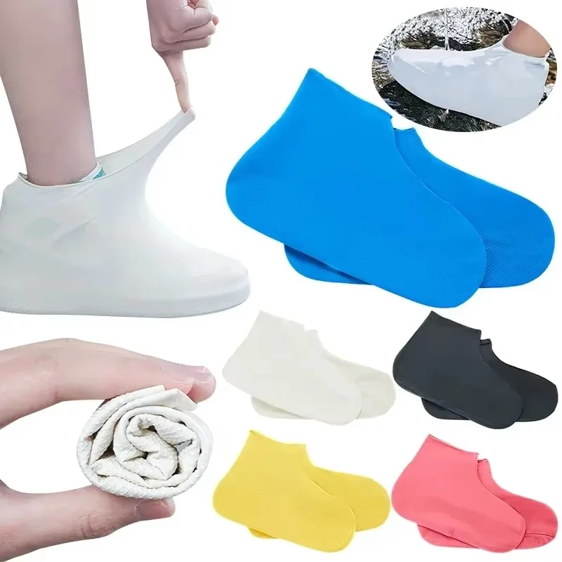 

S/M/L Silicone WaterProof Shoe Covers Covers Slip-resistant Rubber Rain Boot Overshoes Accessories for Outdoor Rainy Day 1 Pair