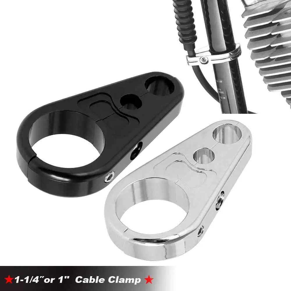 25MM Clamp Motorcycle Frame Handlebar Clutch Cable Brake Line Clamp Clip Wiring Support Adapter For Harley Road King