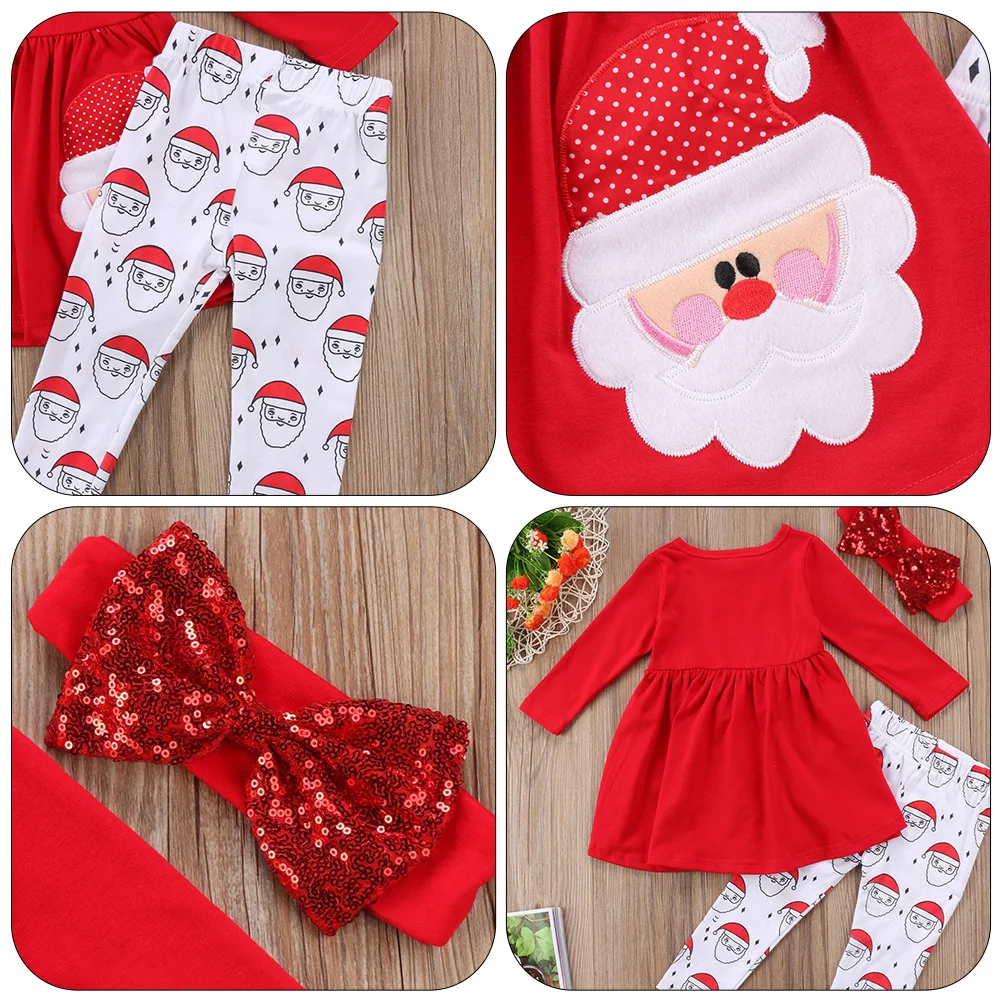 

Christmas Costume Baby Girl Winter Outfits Trousers Kit Autumn Girls Pants Pajama Xmas Pattern Premium Material Cartoon Santa