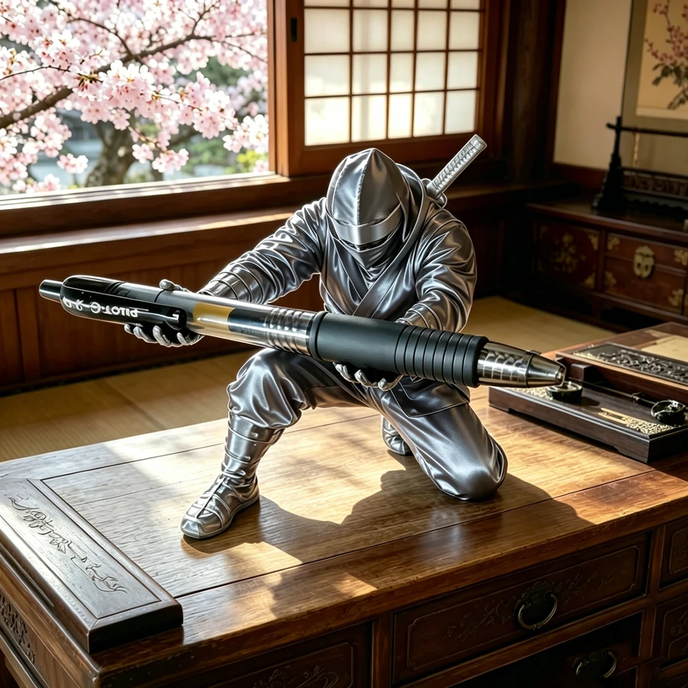 Japanese Ninja Pen Holder Cool Anime Samurai Desk Organizer 3D Printing Plastic Pencil Rack Unique Gift Office Stationery Decor