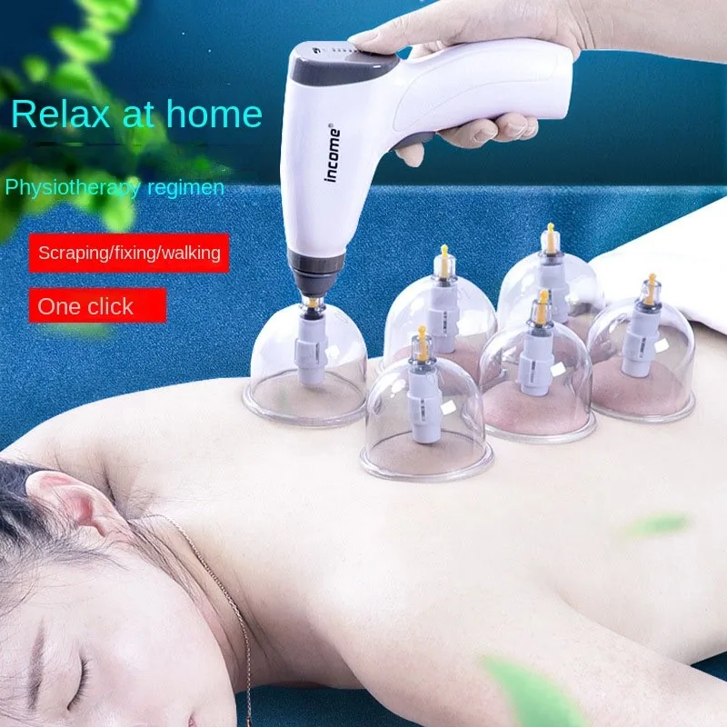 Electric Vacuum Cupping Glasses Professional Suction Cup Anti Cellulite Body Massager Acupuncture Apparatus Therapy Set