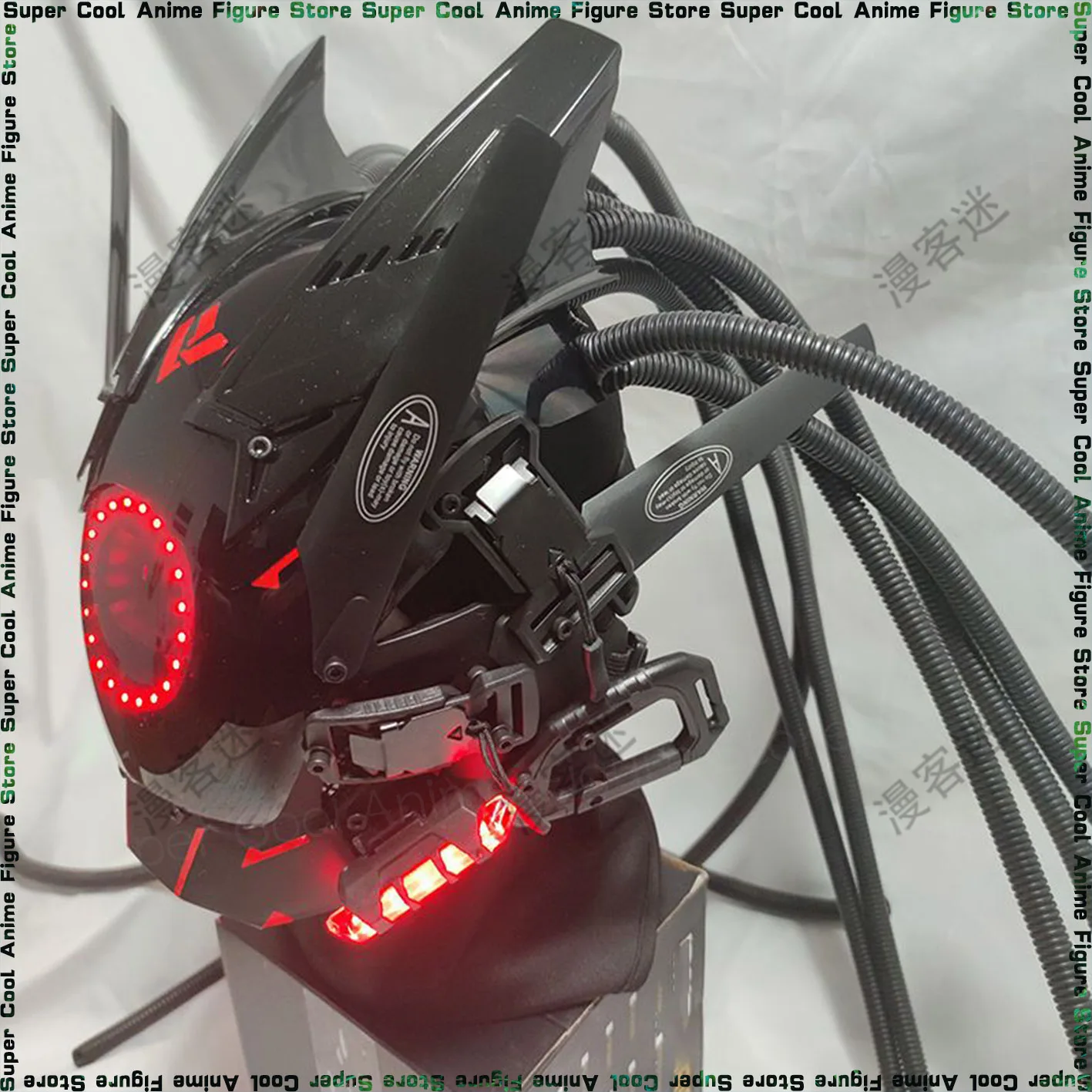 lFantasy punk mask Spiderman Iron Man arm helmet led light Eye technology role-playing mask function Children's mask  Futuristic