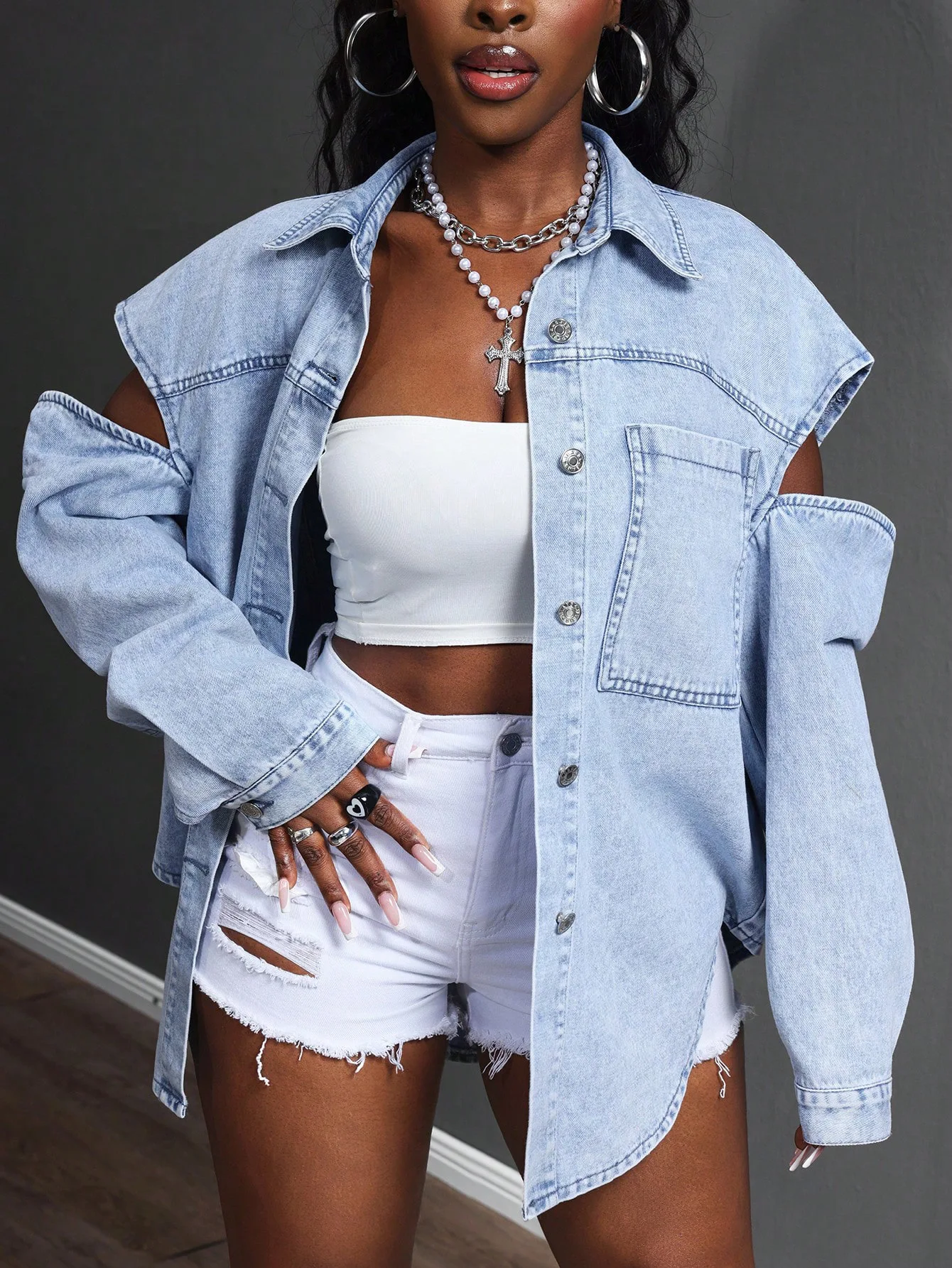 

Summer Trendy Fashion Design Women's Denim Jacket And Coat 2026 Style Classic Blue Outerwear for Casual Occasions