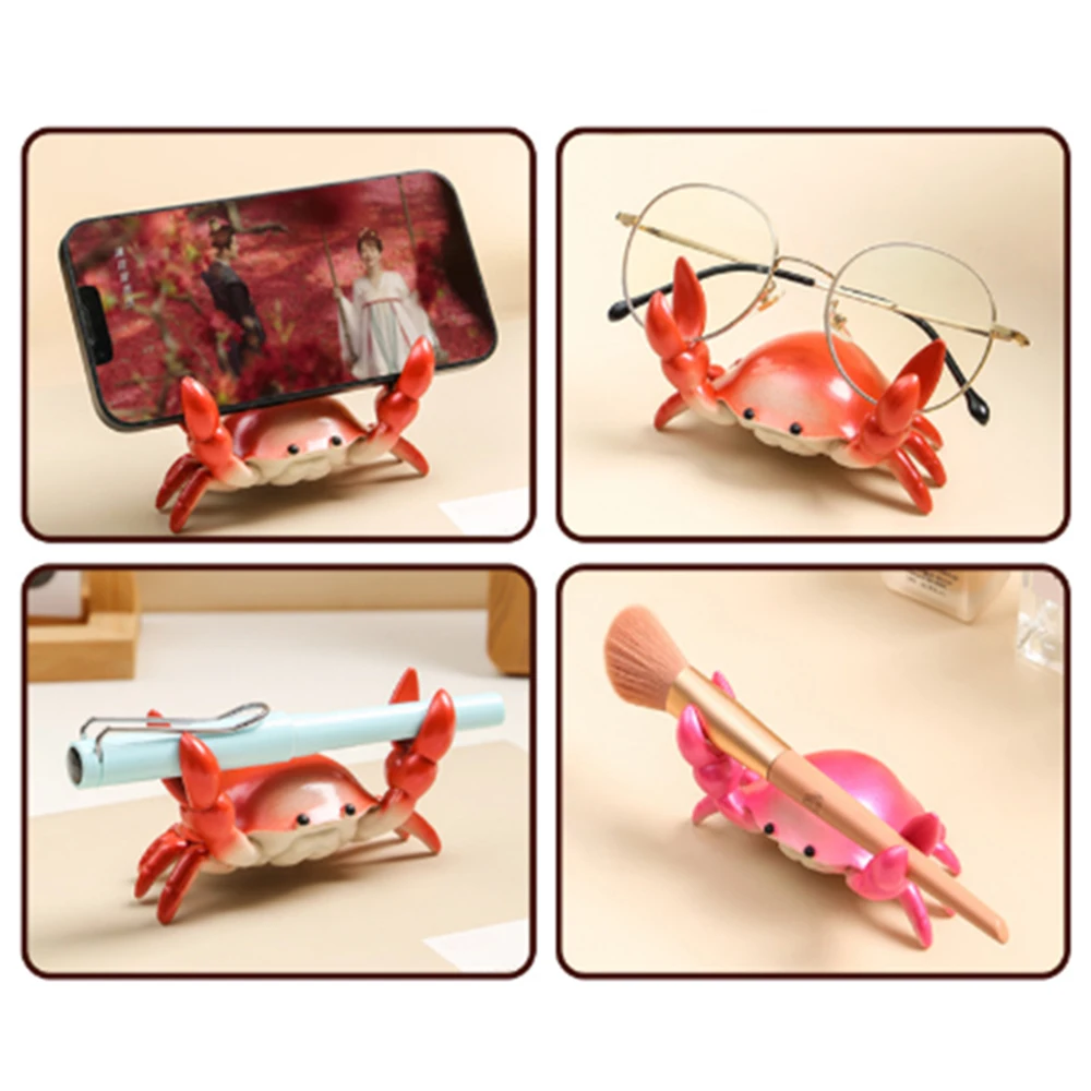 Creative Kawaii Animal Glasses Rack Cute Crab Sunglass Holder Shelf Eyeglasses Stand Weightlifting Crabs Pen Bracket Storage