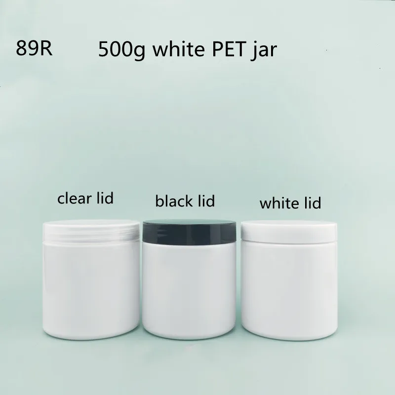 

10/30/50pcs White PET Jar With Plastic Lid/Aluminum Lid Empty Cosmetic Containers Makeup Box 200ml 250ml