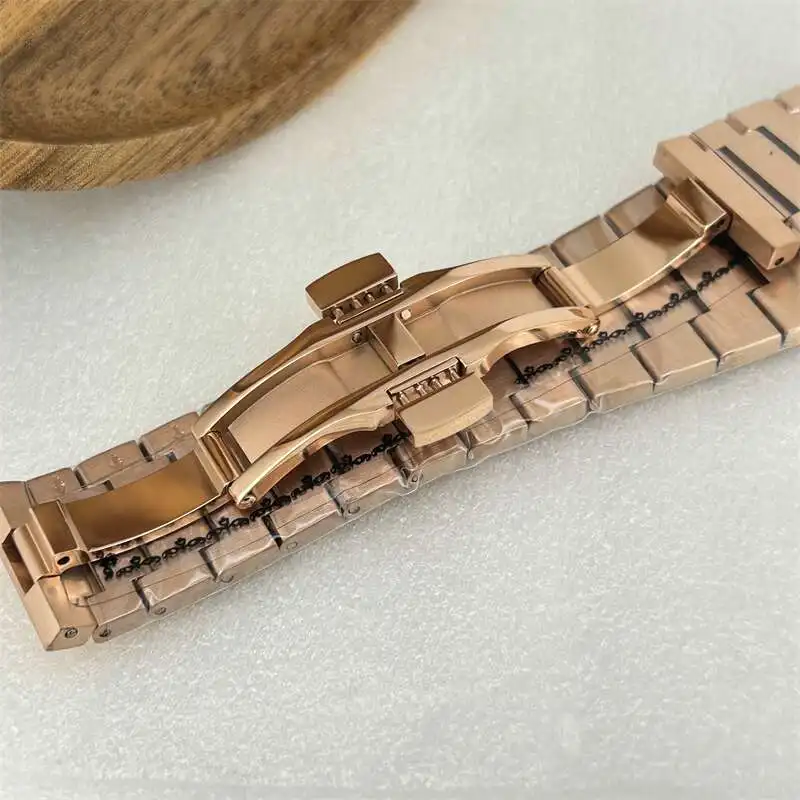 Golden 40mm Sapphire Glass Case Strap for 31.8mm Dial Watch Accessories for Seiko Royal Oak PRX Super Player NH35 NH36 Movement