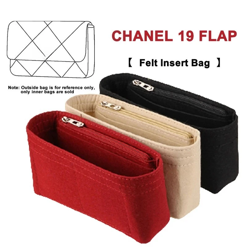 

EverToner For Cha-el19 Flap Handbag Felt Cloth Insert Bag Organizer Makeup Handbag Organizer Travel Inner Purse