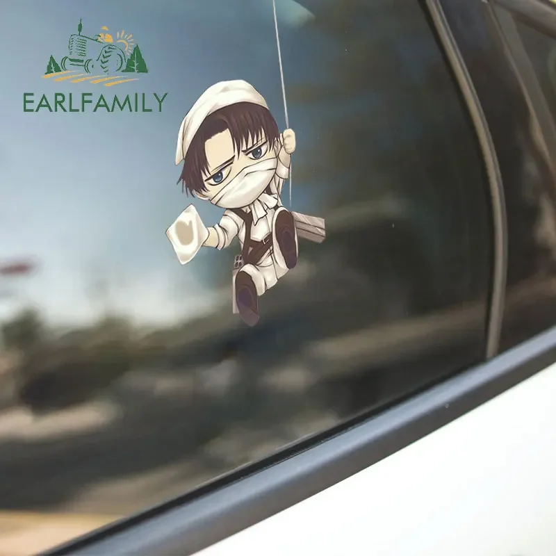 EARLFAMILY 13cm x 7.5cm for Levi Handing Car Stickers Surfboard Trunk Funny Decal RV JDM VAN Personality Creative Anime Decor