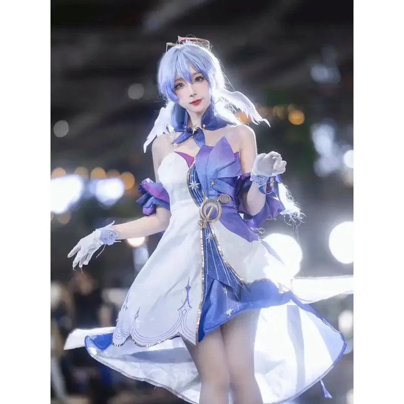 DY20Honkai ستار السكك الحديدية روبن تأثيري حلي مجموعة للنساء ثلاثية الأبعاد مطبوعة أنيمي فستان شعر مستعار وشملت كاملة لعب الأدوار موحدة لفتاة