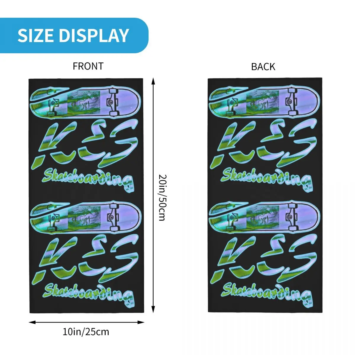 Get On Your Board And Go Motocross Bandana Neck Gaiter Printed Skating Board Wrap Scarf Multifunctional Headwear Washable