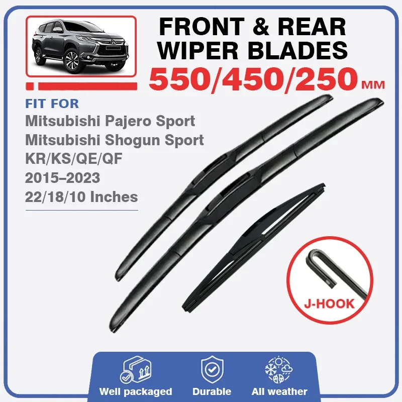 

Front Rear Windshield Wiper Blade For Mitsubishi Pajero Sport Shogun Sport 2015 – 2023 KR KS QE QF Windscreen Window Accessories