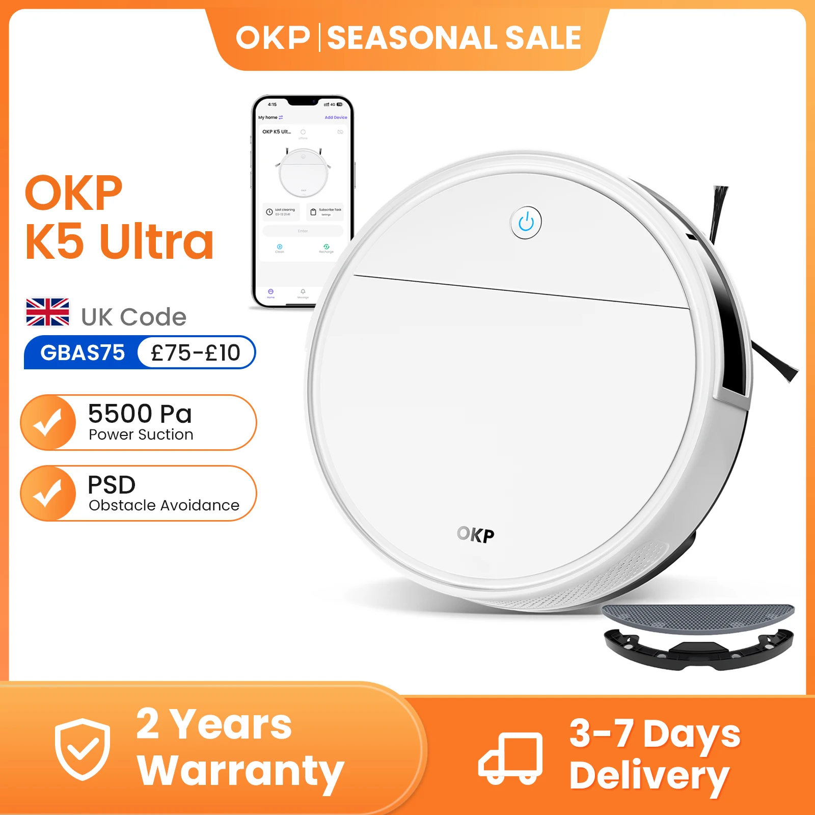 OKP K5 Ultra Smart Robot Vacuum Cleaner