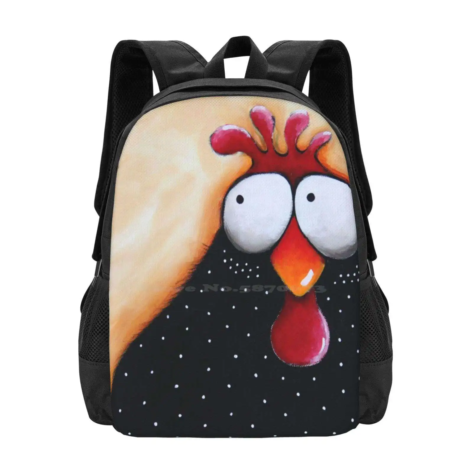 Chicken Soup School Bag Big Capacity Backpack Laptop Chicken Art Chicken Painting Chicken Drawing Lucia Stewart Farmstyle Rural