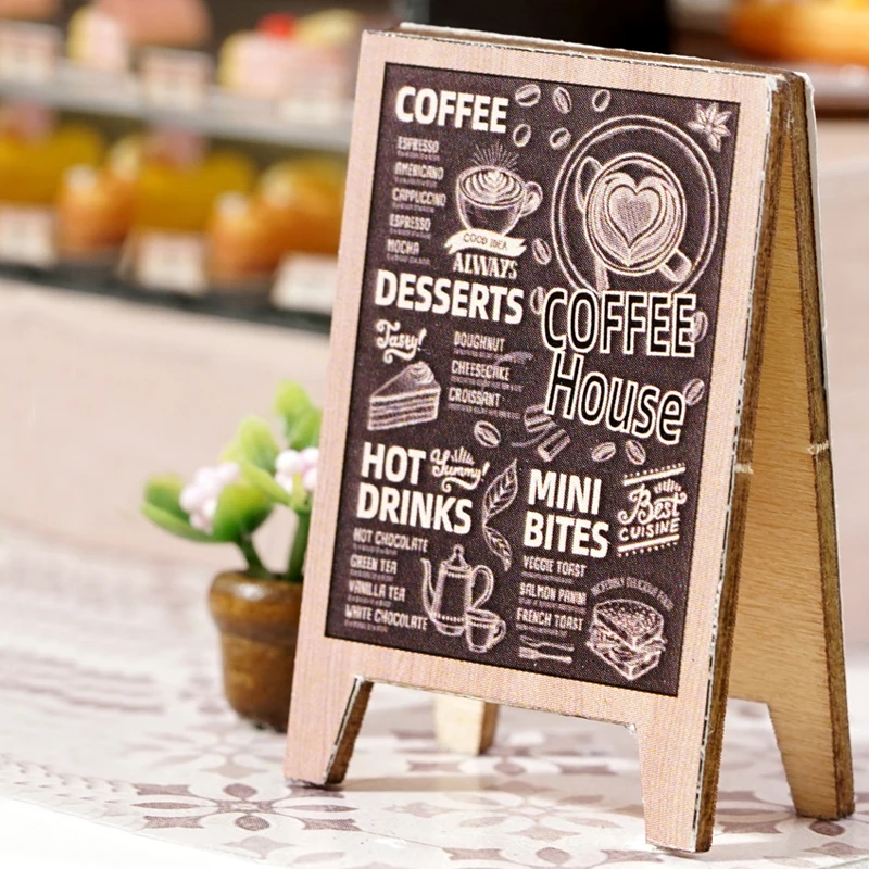 مقهى بيت الدمية مجموعات صغيرة لتقوم بها بنفسك صنع غرفة تجميع اللعب ديكورات غرفة النوم الأثاث دمى لعب للأطفال الهدايا #5