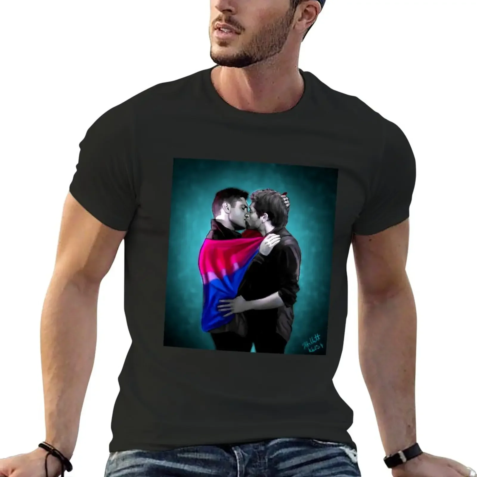 

Bisexual Pride Destiel T-Shirt oversizeds plain mens t shirts casual stylish