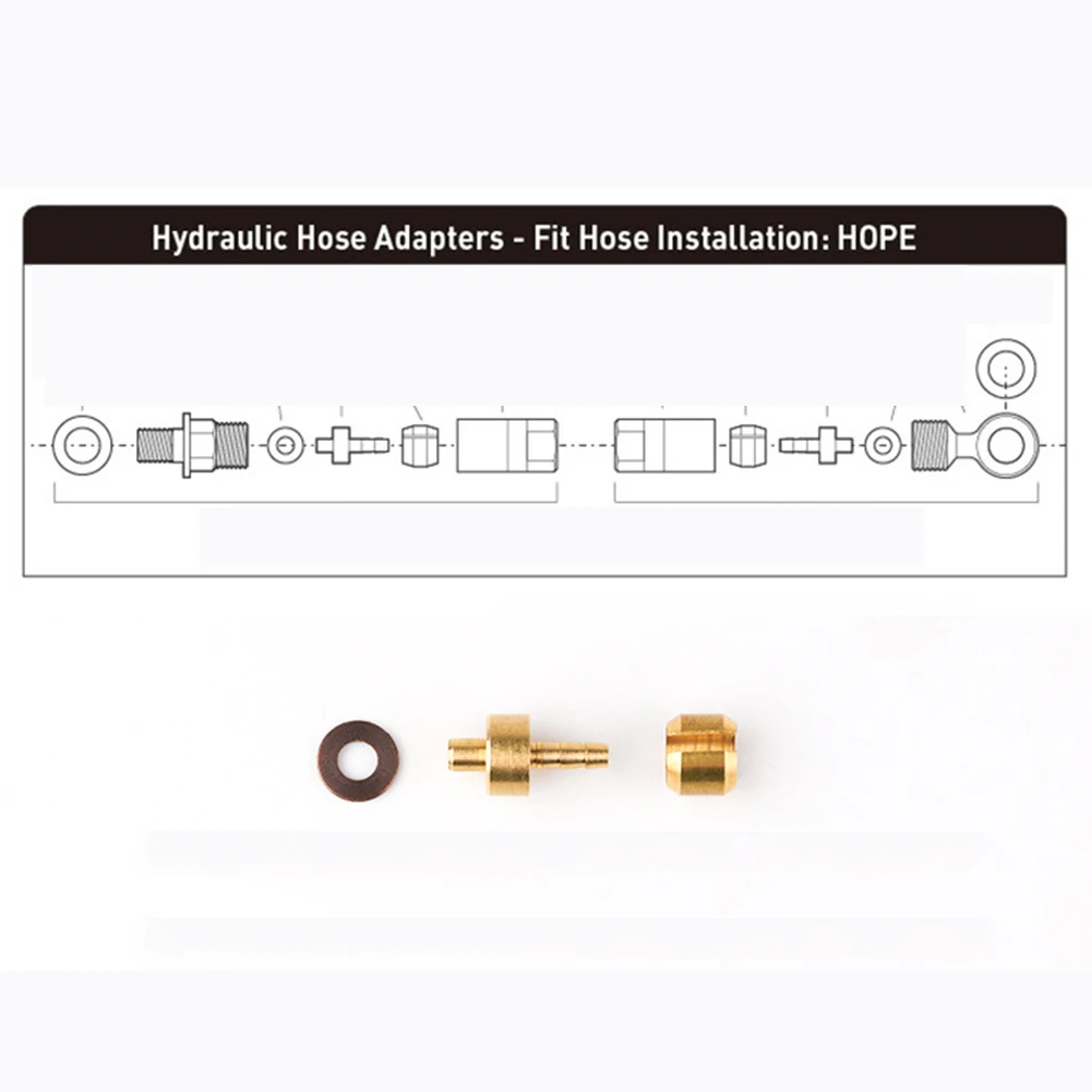 Copper+Aluminum Tubing connectors Hydraulic Brake Hose Nut Fittings Kit Cycling For HOPE TECH3 V4/E4/X2 Olive Parts