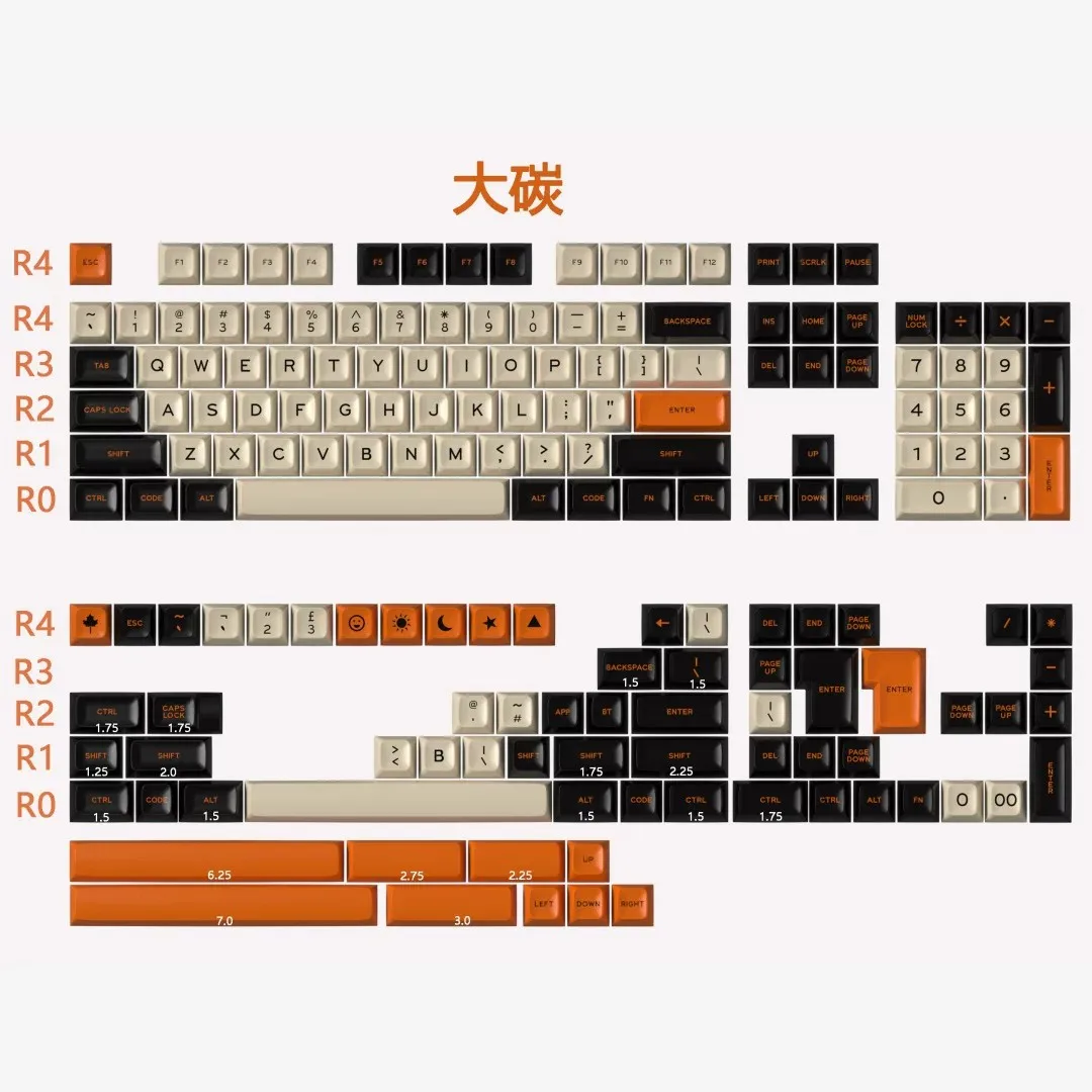 

173 Keys GMK Big Carbon Keycaps Cherry Profile Double Shot ABS Keyboard Keycaps for SA MX Switches Mechanical Gamer Keyboard