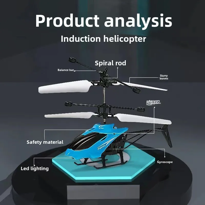 Charging Remote Control Aircraft Induction Two-Way Helicopter Indoor Suspension Anti Drop Electric Luminescence image 2