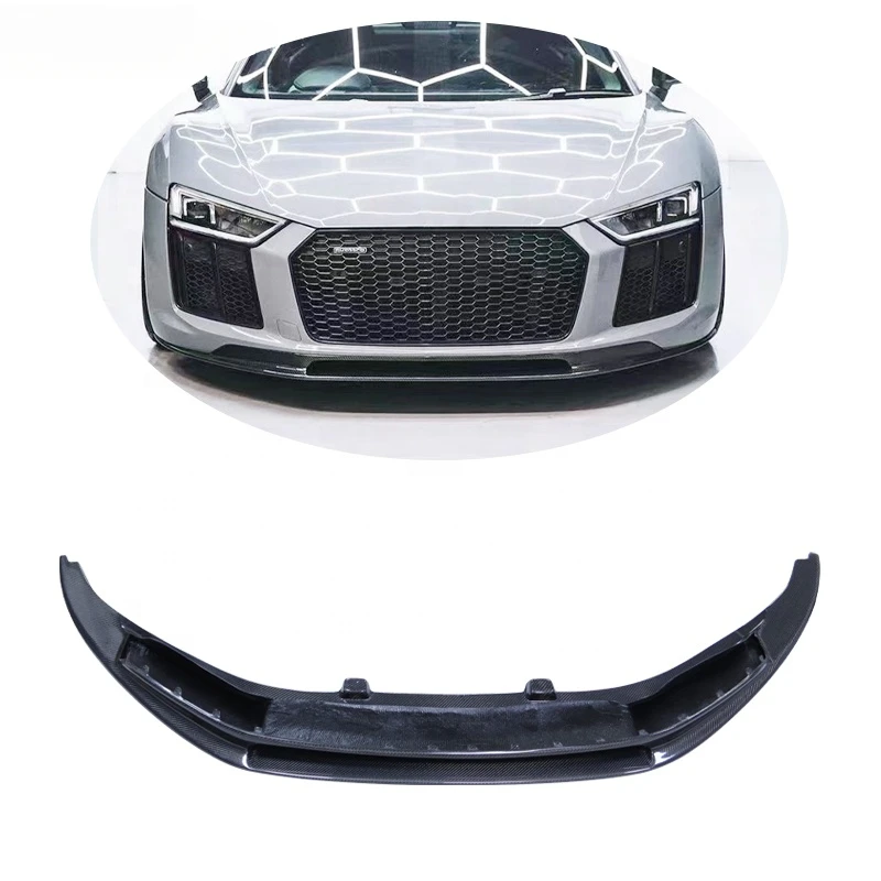 VRS Style Carbon Fiber R8 Front Bumper Lip Splitter Fit for Audi R8 Bodi Kits 2017-2019