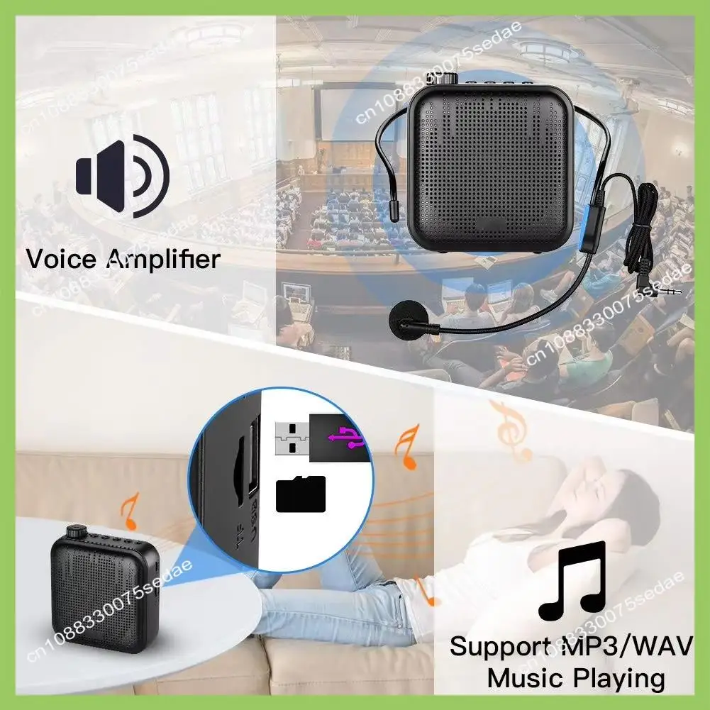 Y19A Rechargeable Ultralight Portable Voice Amplifier Mini Audio Speaker With Microphone Loudspeaker For Teachers