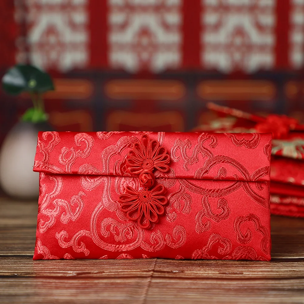 Chinese Red Envelope Buckle Fabric Knot Envelopes Personality Packets Money with
