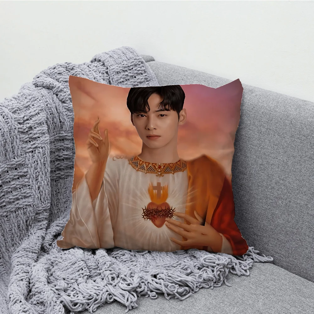 Korea Actor C-Cha Eun W-Woo Pillow Case Soft Cushion Cases for Farmhouse Sofa Decor Home Decorations and Protector Pillow Case