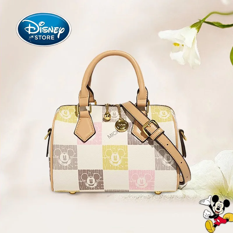 

Disney Mickey Modern Fashion Handbag Graffiti Cylinder Bag Ladies Shoulder Storage Commuting Bag Cartoon Printed Backpack