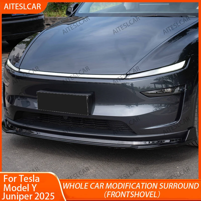 

Front Bumper Front Lip Front Shovel Kit Compatible For Tesla Model Y Juniper 2025+ Sedan Body Spoiler Splitter kit Accessories