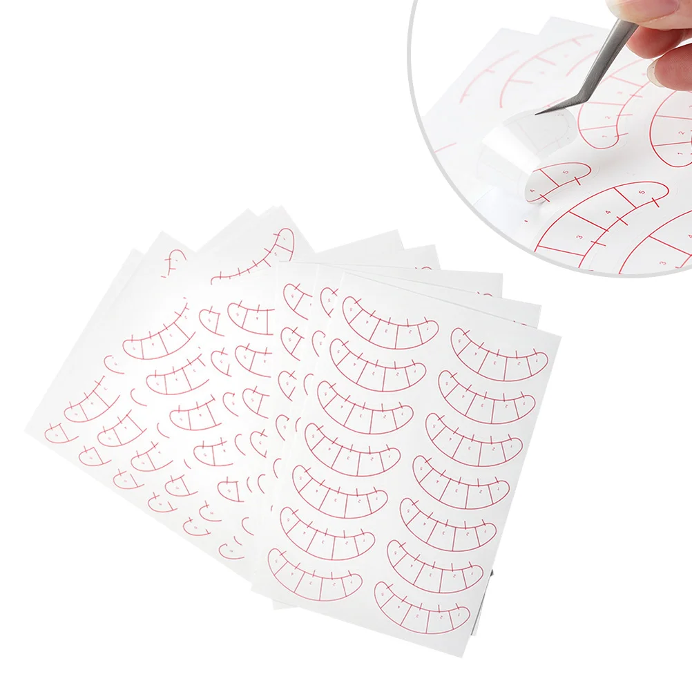 10 Sheets Beauty Eyelash Sticker 5-point Positioning Paper Patches Eyelashes Under Eye Pads Eyelash Extension Eyelash Practice