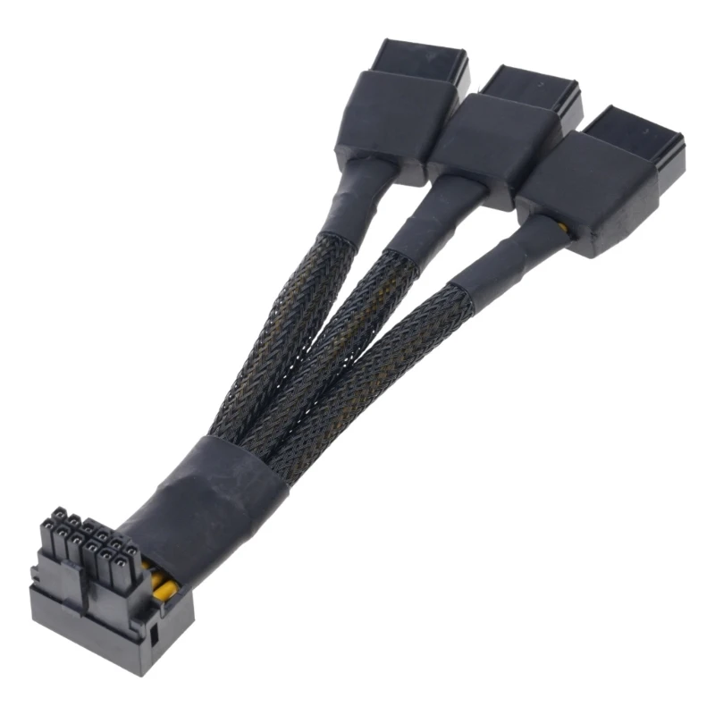 02DA PCIe5.0 Extension Cable 16Pin Right Angled Connector 16Pin Male to 3X8Pin Female
