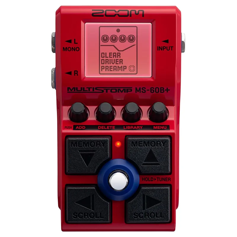 Pedal de efeitos de baixo multistomp Zoom Ms-60b+ com mais de 95 efeitos com modelos de amplificador, pré-amplificadores, coro, revólogos, efeitos estéreo