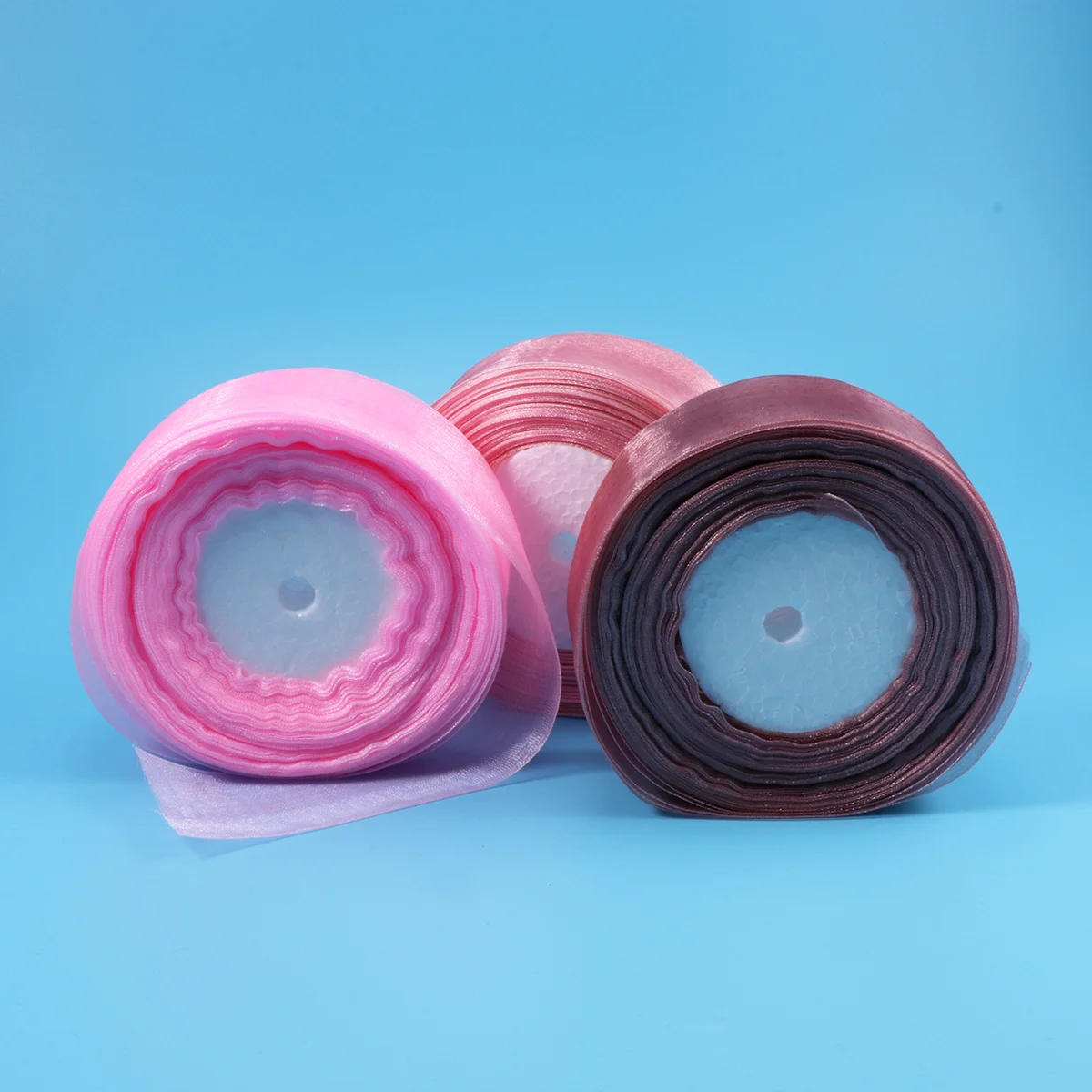 

3 Rolls Organza Ribbon Wedding Party Decoration 4cm 45m Each Sheer Ribbon Tape for Gift Packing Hair Bows Scrapbook Craft