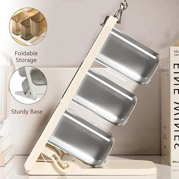 Teabag Storage Rack, Coffee Storage Box, Includes 3 Removable Storage Containers, Tilted Tiered Transparent Tea Rack 4
