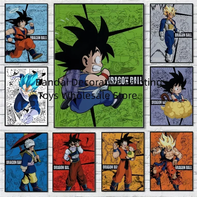 

Japan Classic Anime Retro Cartoon Canvas Painting Dragon Ball Goku Gohan Vegeta Art Posters Print Home Room Wall Decortion Gifts