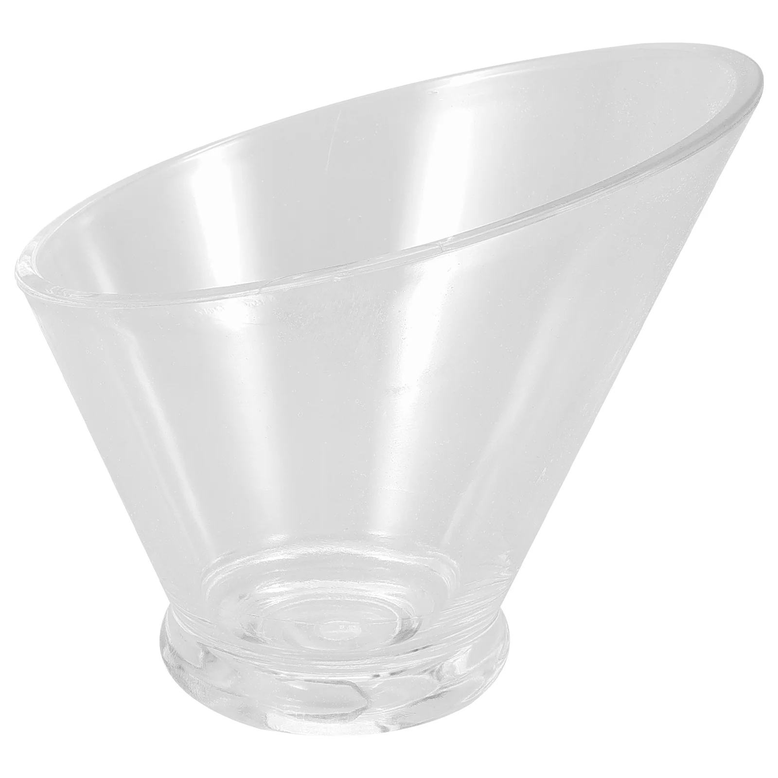 

Acrylic Inclined Bowls Clear Salad Dessert Serving Transparent Fruit Vegetable Snack Premium Crystal Plastic Modern Style