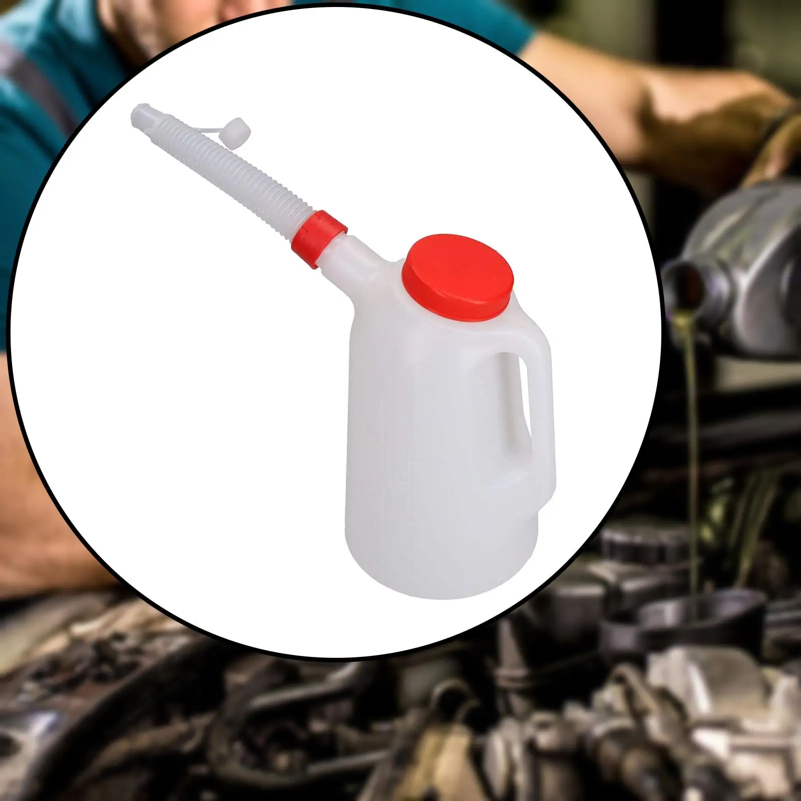 Vaso dell'olio della brocca di misurazione dell'olio con coperchio con beccuccio lungo per veicolo automobilistico