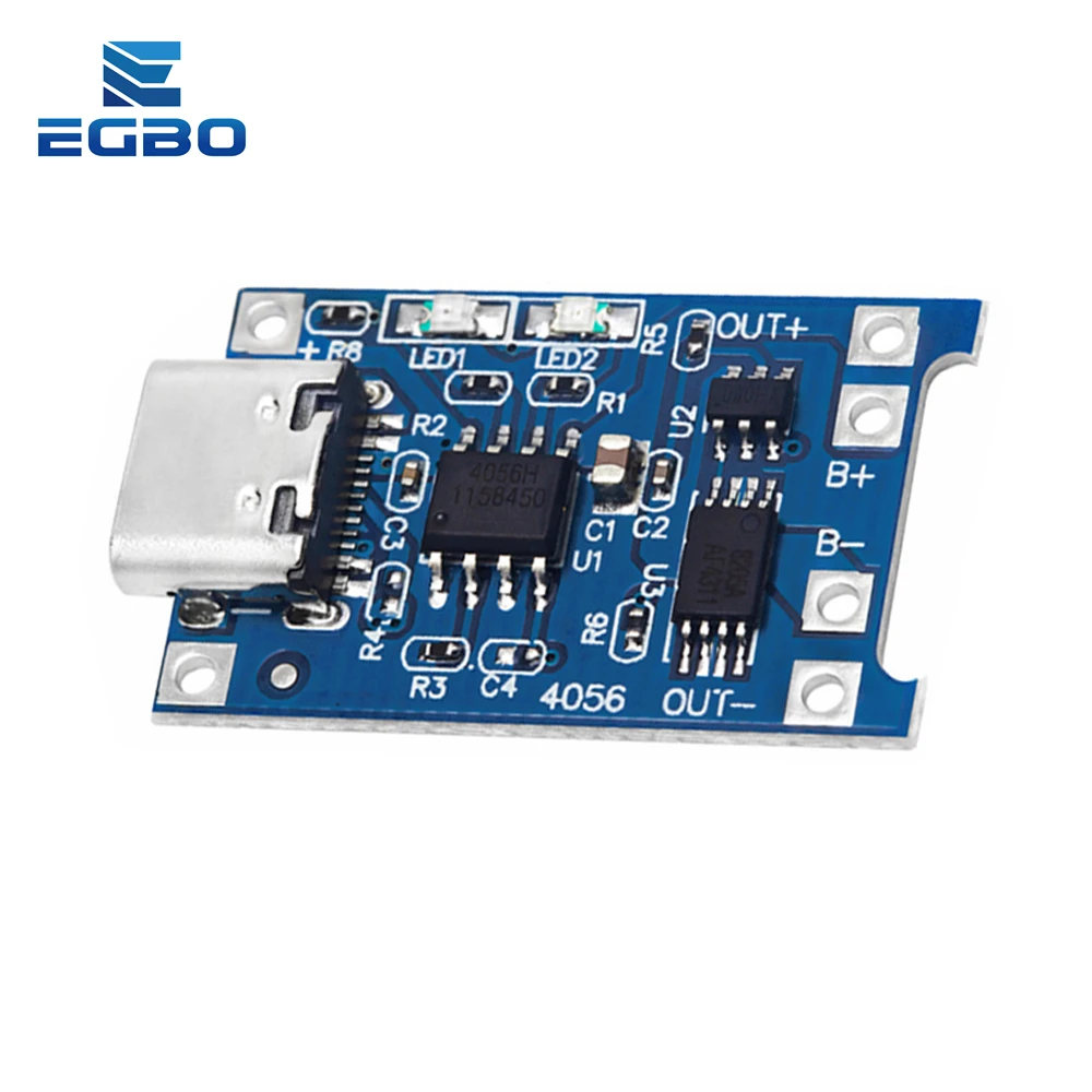 50PCS/100PCS EGBO Lithium Charging board 18650 module Type-C 5V 1A Charging Board Protection Dual Functions tp4056