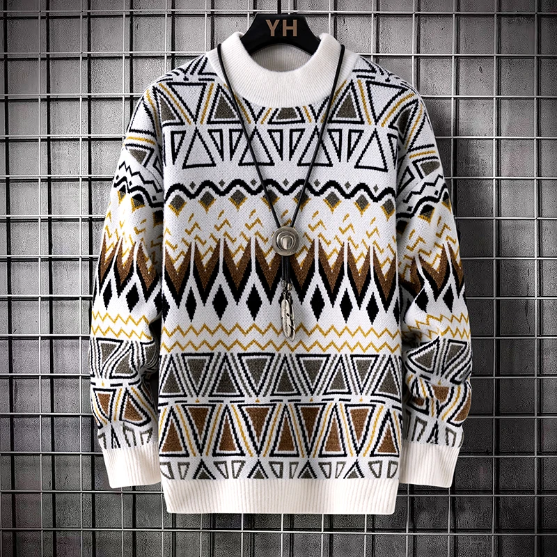 

Sweaters men 2025 Winter Letter pattern thick sweater men Student youth sweaters autumn Men's wool pullovers full