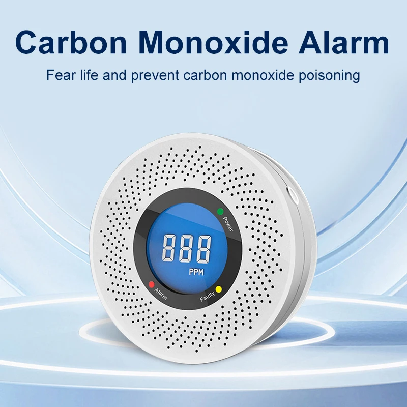 새로운 일산화탄소 독립형 감지기 CO 경보기(스크린 디스플레이 포함) 배터리 구동 CE 인증 가정용 주방, 사무실용