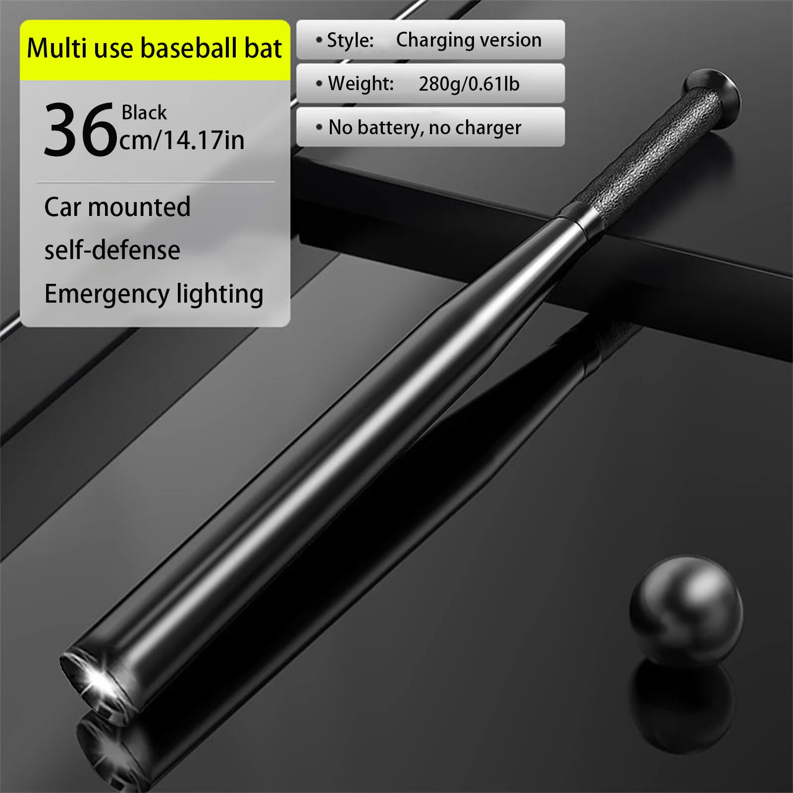 Imagem -03 - Auto Defesa Lanterna com Luz Direita Bead Anti-slip Handle Baseball Bat Adequado para Fitness ao ar Livre