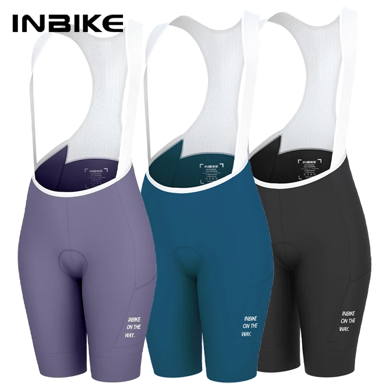 

INBIKE Women's Cycling Bib Shorts High Waist Bicycle Pants 3D Padded Slim Fit Biking Clothing MTB Road Bike Pants with Pockets