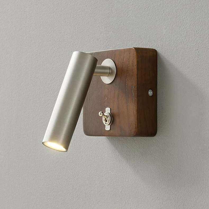 With Switch Wall Lamp Gold Silver Brass Wooden