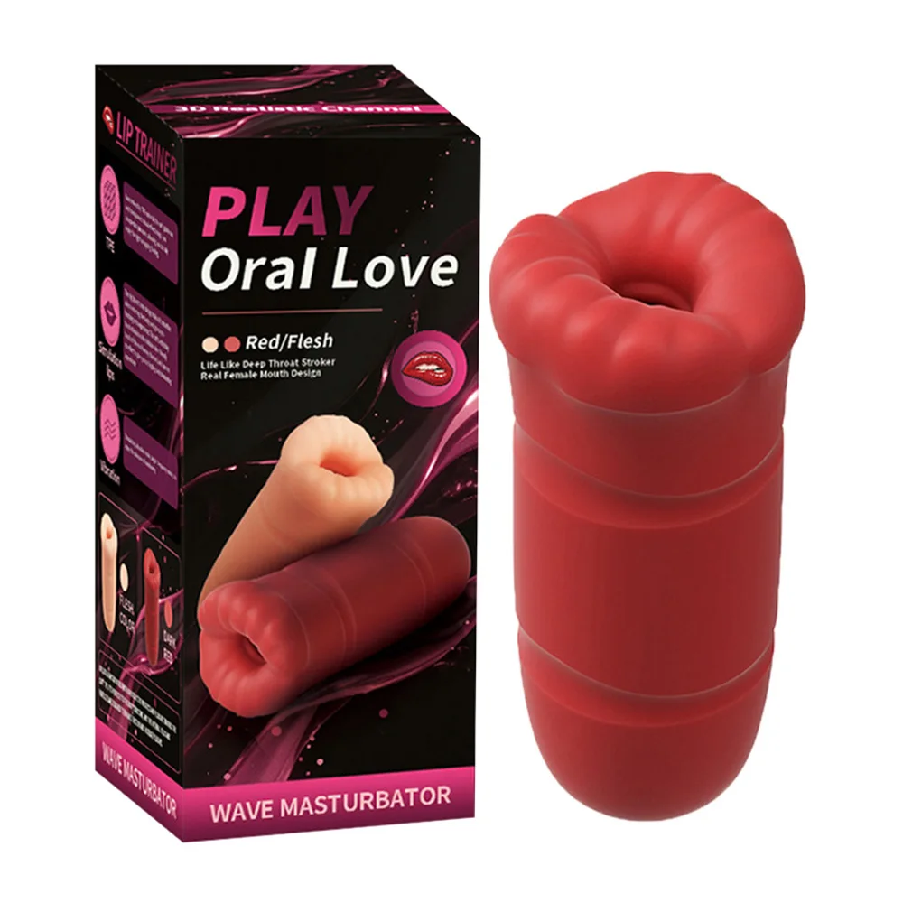 Manual Male Masturbation Cup Tongue Licking Stimulator Penis Massager Oral Sucking Blowjobs Machine Adult Sex Toy for Men