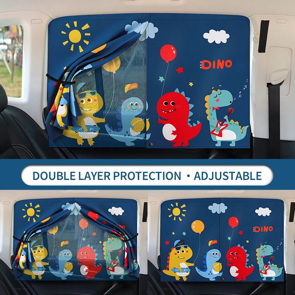 1Pcs Car Cartoon Cute Spaceman Magnet Side Window Sunshades Windshield Sunshade Rear Side Auto Window Sunshade Cover